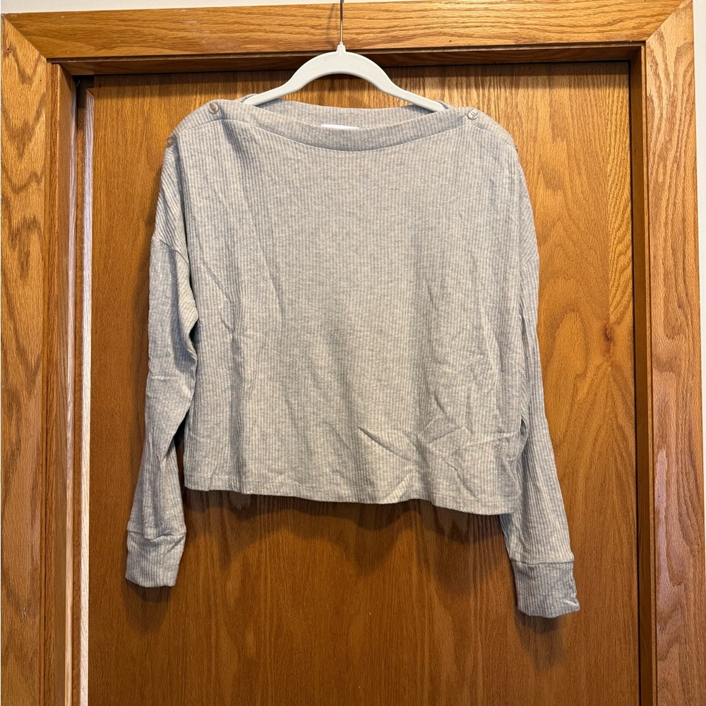 Beyond Yoga Striped Cream Long Sleeve Top